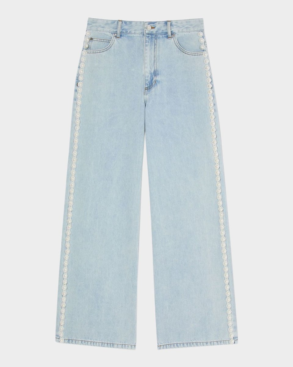 Malcolm Faded Floral Beaded Jeans